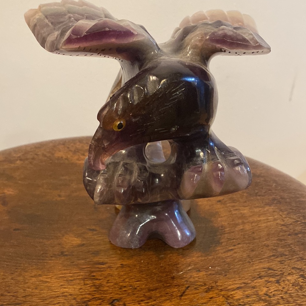 Vintage Large Natural Carved Amethyst Eagle